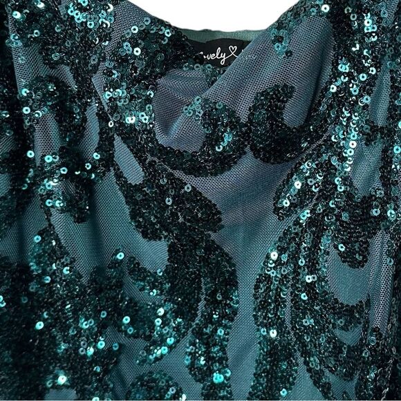 NEW Lovely day hunter green short sequin homecoming prom dresse - Picture 6 of 9